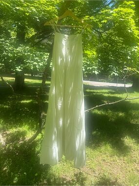 Free People Light Cream Tiered Maxi Slip Dress